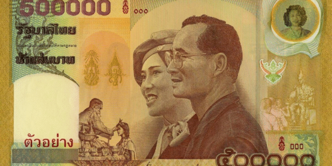 Důkazní obrázek thajského a kambodžského bankovky, umělecké ztvárnění, cestovní inspirace, kulturní dědictví jihovýchodní Asie.